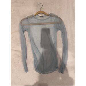 marithe francois girbaud sheer baby blue shirt long sleeve made in Italy one siz